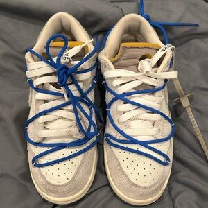 Nike Off-White Dunk Low Sneakers - White and Blue